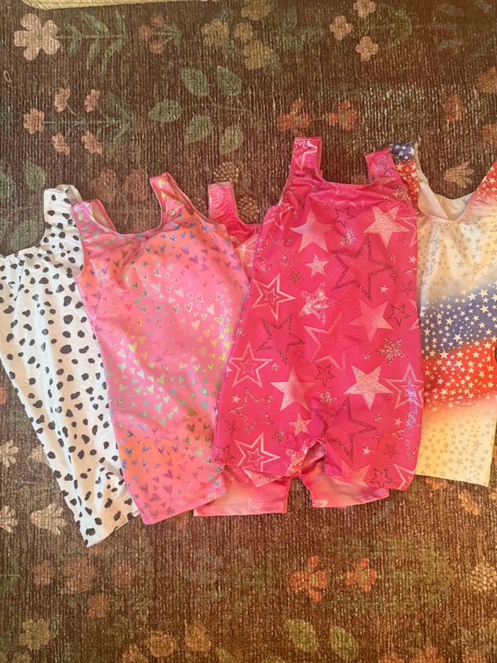 Girls' Hot Pink Star Print Rompers - Play & Active Wear - 5 Pack